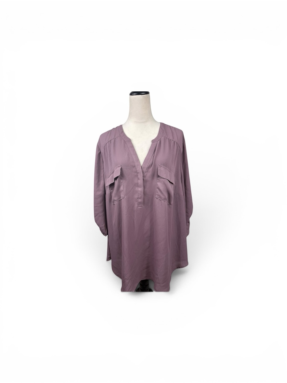 torrid Harper Mauve V-Neck Tunic with Pockets size 3-3X/22-24